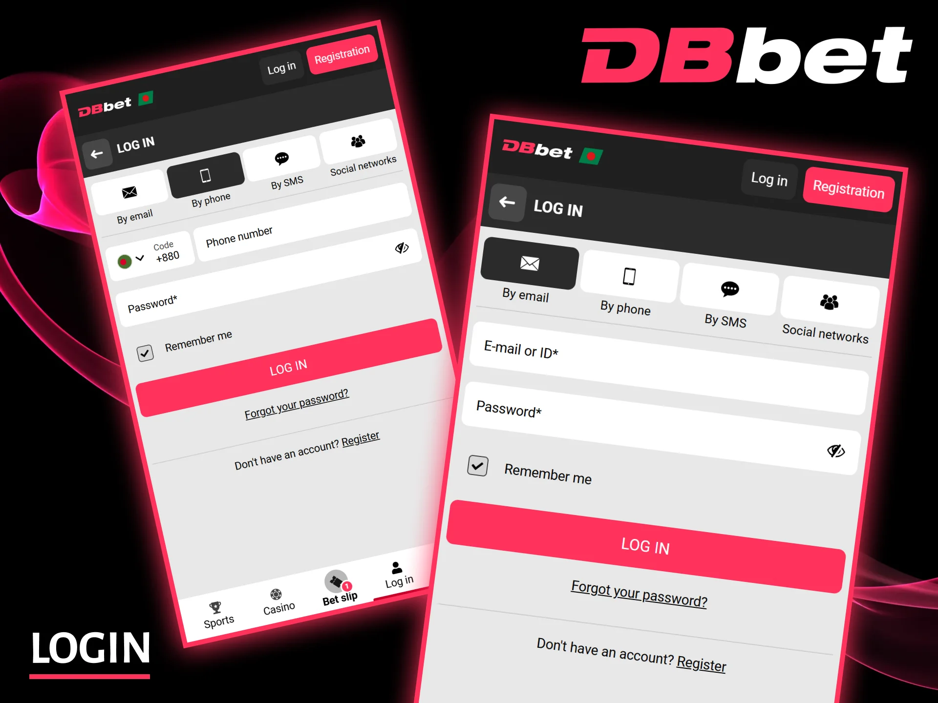 Find out how to log into your gaming account by entering your email address or phone number on the DBbet website.