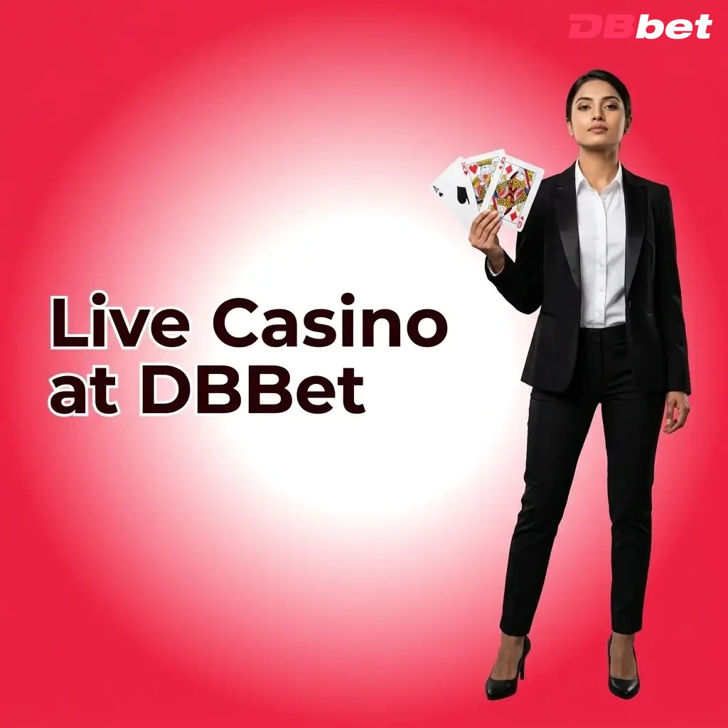 DBBet live casino with professional dealers streaming HD blackjack, roulette, baccarat, Andar Bahar and Teen Patti